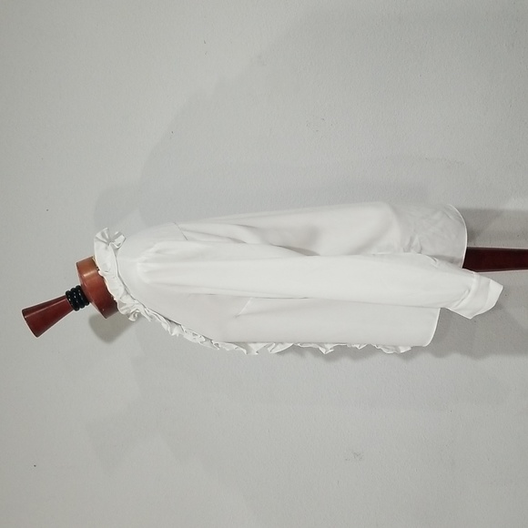 Tahari ASL Women's Ruffle Long Sleeve Blouse Size XL in White - Picture 3 of 11